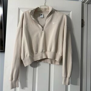 Nike Women's Cream Cropped Sweatshirt
